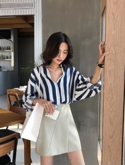 Blue And White Stripes Shirt | Eunwoo - Astro 14 Blue And White Stripes Shirt | Eunwoo - Astro -Amped Apparel Blue And White Stripes Shirt Eunwoo Astro 5