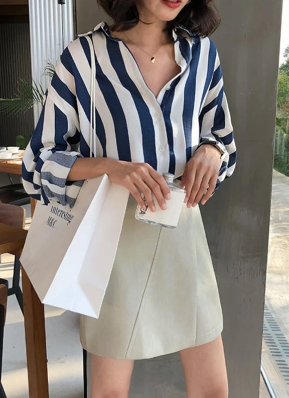 Blue And White Stripes Shirt | Eunwoo - Astro 4 Blue And White Stripes Shirt | Eunwoo - Astro - Image 2