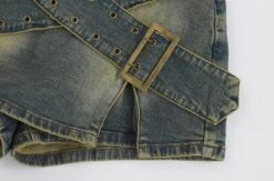 Blue Criss-Cross Belt Denim Skort | Chisa - XG 9 Blue Criss-Cross Belt Denim Skort | Chisa - XG -Amped Apparel Blue Criss Cross Belt Denim Skort Chisa XG 2 600x397 1