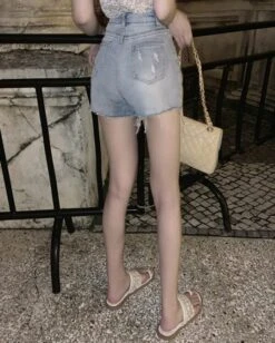 Blue Crystal Fringe Denim Shorts | Seulgi - Red Velvet -Amped Apparel Blue Crystal Fringe Denim Shorts Seulgi Seulgi 6 600x749 1