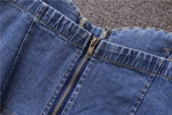 Blue Denim Lace-Up Crop Top | Olivia - Loona 28 Blue Denim Lace-Up Crop Top | Olivia - Loona -Amped Apparel Blue Denim Lace Up Crop Top Olivia Loona 6 600x400 1