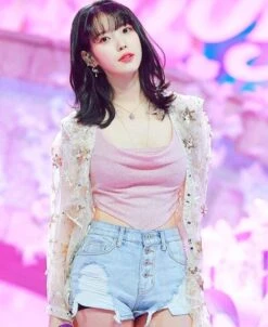 Blue Distressed Denim Button-Down Shorts | IU -Amped Apparel Blue Distressed Denim Button Down Shorts IU 600x734 1