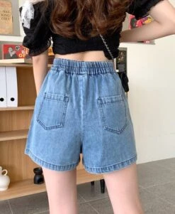 Blue Double Stitched Denim Skirt | Rose - BlackPink -Amped Apparel Blue Double Stitched Denim Skorts Rose BlackPink 15 600x731 1