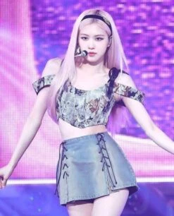 Blue Double Stitched Denim Skirt | Rose - BlackPink -Amped Apparel Blue Double Stitched Denim Skorts Rose BlackPink 600x744 1