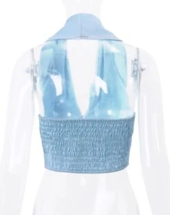 Blue Floral Doll Collar Cropped Top | Jennie - BlackPink -Amped Apparel Blue Floral Doll Collar Cropped Top Jennie BlackPink 4 600x757 1