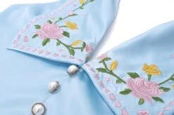 Blue Floral Doll Collar Cropped Top | Jennie - BlackPink -Amped Apparel Blue Floral Doll Collar Cropped Top Jennie BlackPink 6 600x399 1