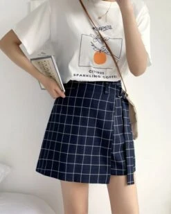 Blue Grid Wrap Skorts | IU