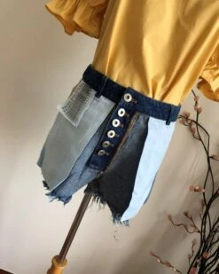 Blue Inverted Denim Shorts | Jinsoul - Loona