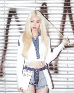 Blue Inverted Denim Shorts | Jinsoul - Loona -Amped Apparel Blue Inverted Denim Shorts Jinsoul Loona 8