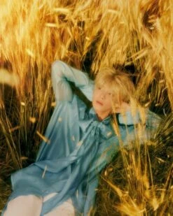 Blue Ribbon Long Sleeves Chiffon Blouse | Taehyun - TXT -Amped Apparel Blue Ribbon Long Sleeves Chiffon Blouse Taehyun TXT Idol 1 600x750 1