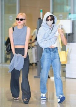 Blue Slim Fit Sleeveless Top | Rose - BlackPink -Amped Apparel Blue Slim Fit Sleeveless Top Rose BlackPink Idol 2 600x846 1