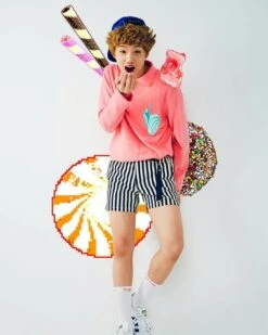 Blue Stripes Denim Shorts | Jisung - NCT -Amped Apparel Blue Stripes Denim Shorts Jisung NCT Idol 600x750 1