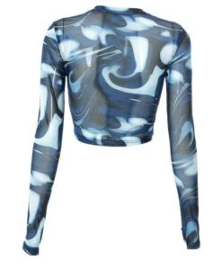 Blue Swirly Mesh Crop Top | SuA - Dreamcatcher 17 Blue Swirly Mesh Crop Top | SuA - Dreamcatcher -Amped Apparel Blue Swirly Mesh Crop Top SuA Dreamcatcher 6 600x750 1