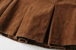 Brown Corduroy Pleated Skirt | Wendy - Red Velvet -Amped Apparel Brown Corduroy Pleated Skorts Wendy Red Velvet 1 600x398 1