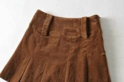 Brown Corduroy Pleated Skirt | Wendy - Red Velvet -Amped Apparel Brown Corduroy Pleated Skorts Wendy Red Velvet 11 600x398 1