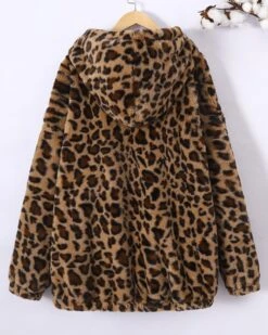 Brown Fluffy Leopard Hoodie | Jungkook - BTS -Amped Apparel Brown Fluffy Leopard Hoodie Jungkook BTS 3