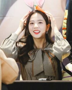 Brown Plaid Bow-Tie Blouse | Jisoo - BlackPink -Amped Apparel Brown Plaid Bow Tie Blouse Jisoo BlackPink inspi 2 600x750 1