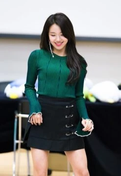 Black Mini Skort With Pins | Chaeyoung- Twice -Amped Apparel Chaeyoung Twice Black Mini Skirt With Pins 1 600x871 1