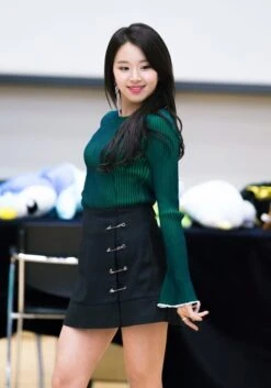 Black Mini Skort With Pins | Chaeyoung- Twice -Amped Apparel Chaeyoung Twice Black Mini Skirt With Pins 2 600x857 1