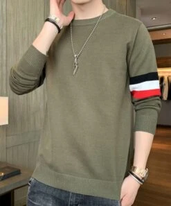 Grey Sweatshirt With Tricolor Bars | Chanyeol - EXO -Amped Apparel Chanyeol EXO Grey Sweatshirt With Tricolor Bars 4 600x722 1