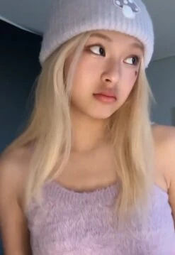 Lilac Fuzzy Knit Crop Top | Chiquita - BabyMonster -Amped Apparel Chiquita BabyMonster Lilac Fuzzy Knit Crop Top 1