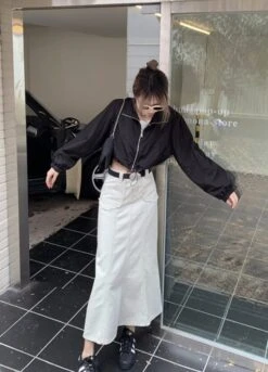 Beige Denim Mermaid Midi Skirt | Danielle - NewJeans -Amped Apparel Danielle NewJeans Beige Denim Mermaid Midi Skirt 5 600x834 1