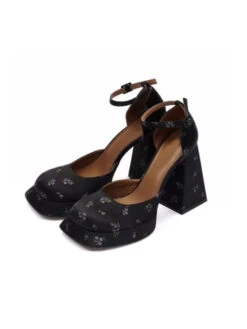 Black Floral Print Platform Heels | Danielle - NewJeans -Amped Apparel Danielle NewJeans Black Floral Print Platform Heels 6 600x800 1