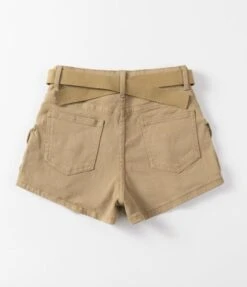 Brown Multi-Pocket Buckled Shorts | E:U - Everglow -Amped Apparel EU Everglow Brown Multi Pocket Buckled Shorts 4 600x696 1