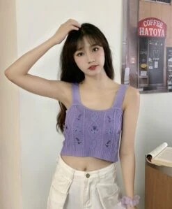 White Floral Embroidered Knitted Crop Top | E:U - Everglow -Amped Apparel EU Everglow Floral Embroidered White Knitted Top 26 600x726 1