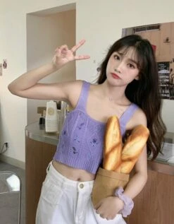 White Floral Embroidered Knitted Crop Top | E:U - Everglow -Amped Apparel EU Everglow Floral Embroidered White Knitted Top 29 600x769 1