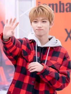 Red Checkered Hooded Shirt | Felix - Stray Kids -Amped Apparel Felix Stray Kids Red Checkered Hooded Shirt 1