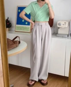 Green Collared Wrap Crop Top | Jennie - BlackPink -Amped Apparel Green Collared Wrap Crop Top Jennie BlackPink 10 600x742 1