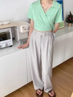 Green Collared Wrap Crop Top | Jennie - BlackPink -Amped Apparel Green Collared Wrap Crop Top Jennie BlackPink 2 600x801 1