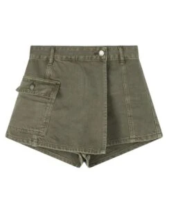 Green Denim Wrap Skort | Yuna - ITZY