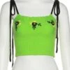 Green Diamond Flowers Knitted Crop Top | Yuqi - (G)I-DLE