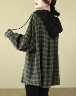 Green Plaid Shirt With Black Hood | Jungkook - BTS 16 Green Plaid Shirt With Black Hood | Jungkook - BTS -Amped Apparel Green Plaid Shirt With Black Hood Jungkook BTS 5 600x750 1