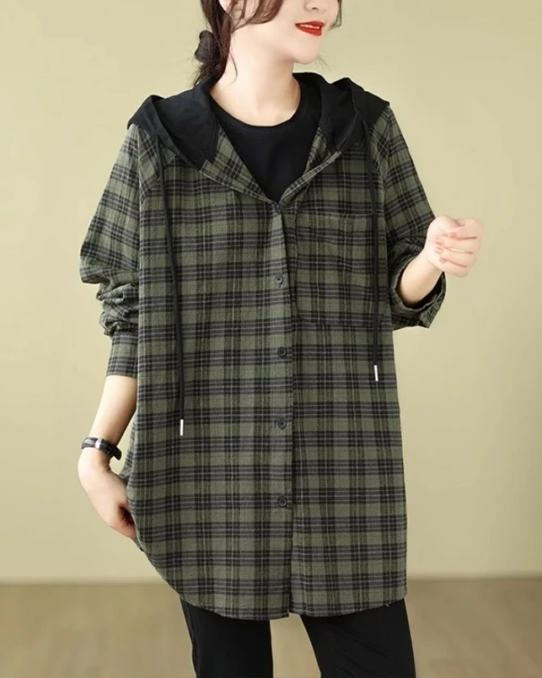 Green Plaid Shirt With Black Hood | Jungkook - BTS 4 Green Plaid Shirt With Black Hood | Jungkook - BTS - Image 2