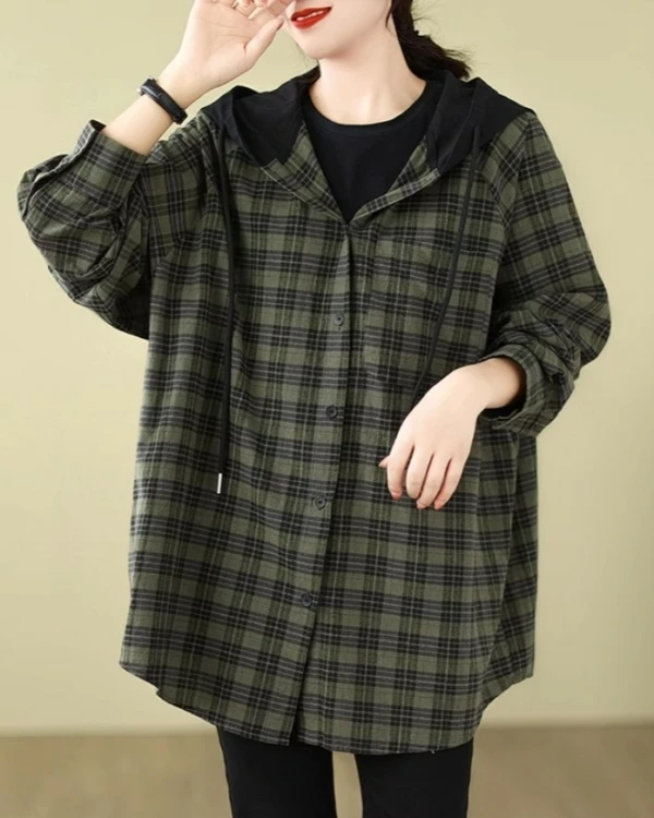 Green Plaid Shirt With Black Hood | Jungkook - BTS 5 Green Plaid Shirt With Black Hood | Jungkook - BTS - Image 3