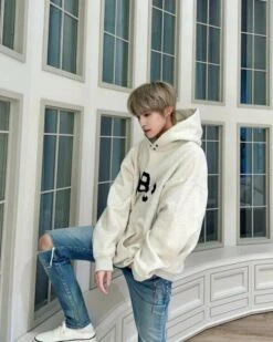 Grey "ABC" Oversized Hoodie | Yangyang - NCT -Amped Apparel Grey ABC Oversized Hoodie Yangyang NCT 2 600x750 1