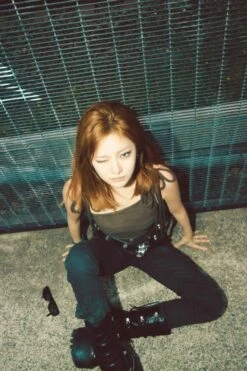 Grey Asymmetrical Lace Strap Dress | Ningning - Aespa -Amped Apparel Grey Asymmetrical Lace Strap Dress Ningning Aespa inspi 2 scaled 600x900 1