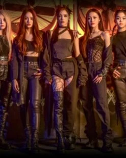 Grey Distressed Tube Crop Top With Neck Strap | Jurin - XG -Amped Apparel Grey Distressed Tube Crop Top With Neck Strap Jurin XG Idol 2 600x750 1