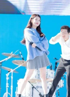 Grey Knitted Fine Pleats Skirt | IU -Amped Apparel Grey Knitted Fine Pleats Skirt IU 600x829 1