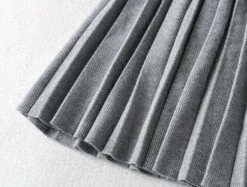 Grey Knitted Fine Pleats Skirt | IU -Amped Apparel Grey Knitted Fine Pleats Skirt IU 8 600x455 1