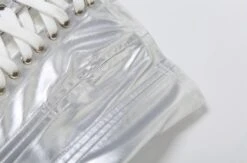 Grey Metallic Lace-Up Tube Top | Lisa - BlackPink -Amped Apparel Grey Metallic Lace Up Tube Top Lisa BlackPink 6 600x397 1