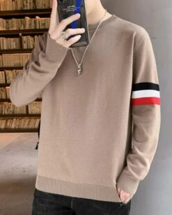 Grey Sweatshirt With Tricolor Bars | Chanyeol - EXO -Amped Apparel Grey Sweatshirt With Tricolor Bars Chanyeol EXO 1 600x749 1
