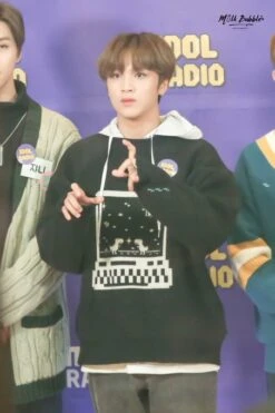 Black Retro Style Sweatshirt | Haechan - NCT -Amped Apparel Haechan Retro Style Sweater Inspiration 3