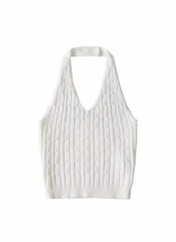 White Cable Knit Halter Top | Haerin - NewJeans -Amped Apparel Haerin NewJeans White Cable Knit Halter Top 5 600x826 1