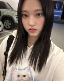 White Cat Print Hoodie | Haerin - NewJeans -Amped Apparel Haerin NewJeans White Cat Print Hoodie 1 600x756 1