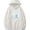 White Cat Print Hoodie | Haerin - NewJeans -Amped Apparel Haerin NewJeans White Cat Print Hoodie 5