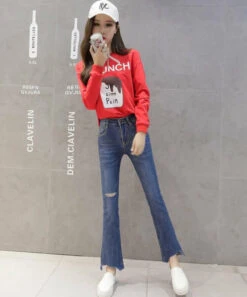 Red Brunch Sweatshirt | Hani - EXID -Amped Apparel Hani Brunch Sweater 6 600x722 1